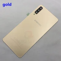 Золотой Для samsung Galaxy A7 A750F SM-A750 задняя крышка батарейного отсека Корпус Замена запасные части+ Ушная камера стеклянная рамка объектива - Цвет: Золотой