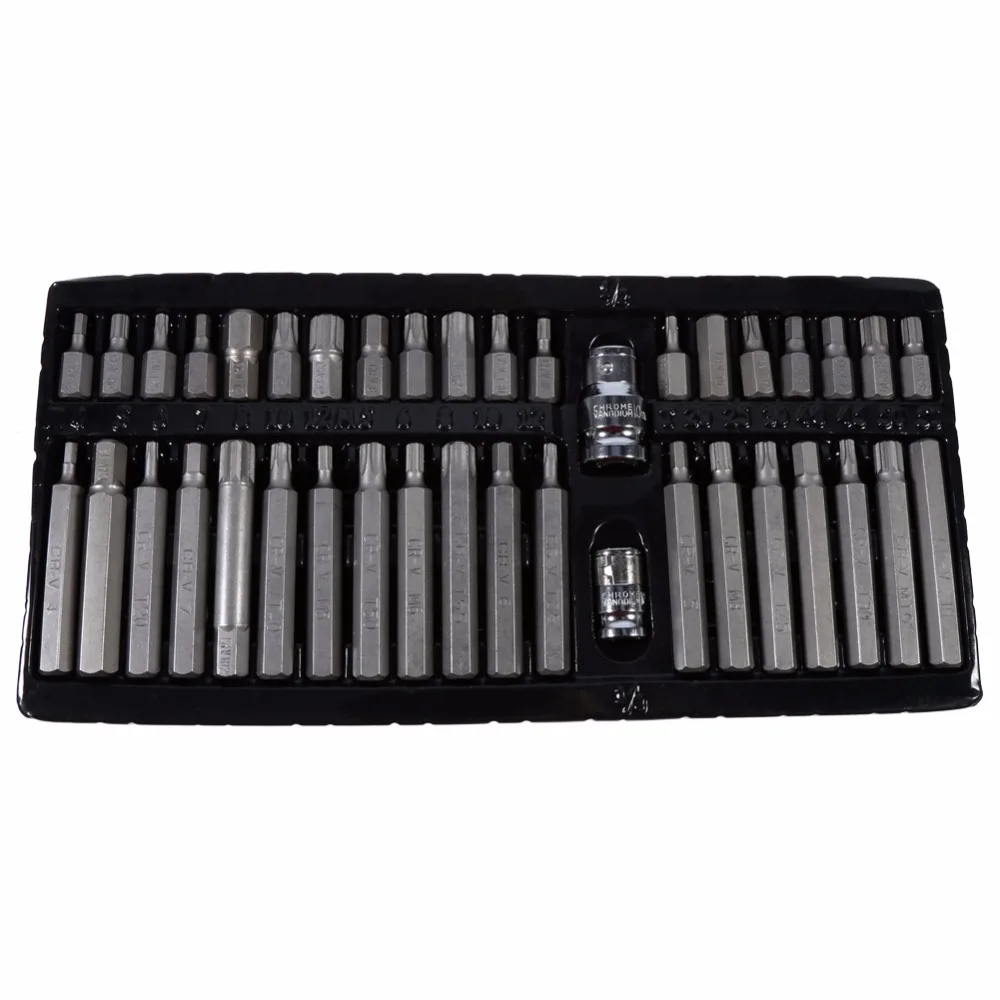 40 шт./лот Многофункциональный Набор бит для отвертки Power Hex Spline star и Bit Holder Socket Adapter