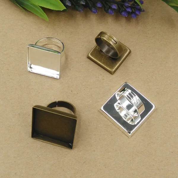 Многоцветные Позолоченные основы для колец DIY фурнитура заготовки с 12 мм 16 20 25