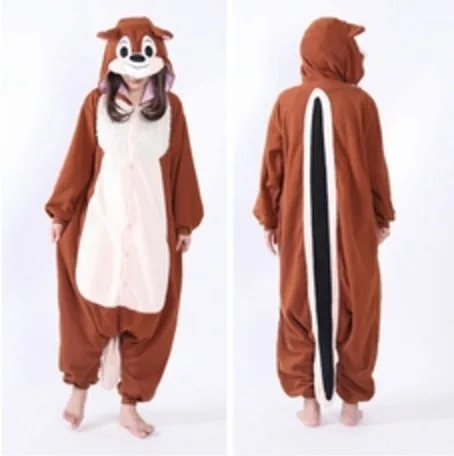 squirrel Новые костюмы для косплея для женщин и мужчин, Розовая пантера, кролик, попугай, ежик, пижама в стиле супергероя, Комбинезоны из флиса, вечерние платья на Хэллоуин - Цвет: squirrel