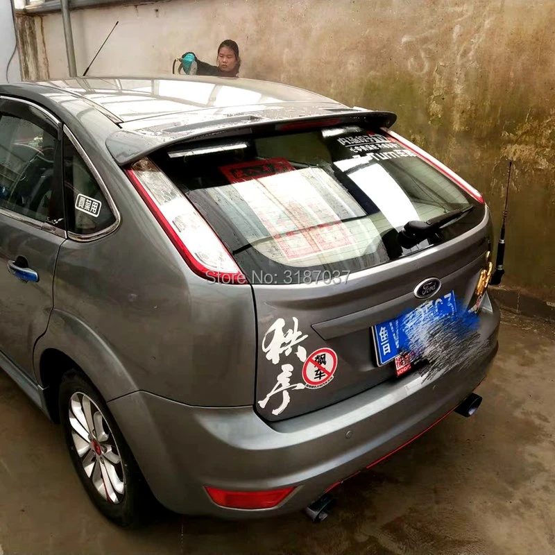 Для Ford Focus спойлер 2007-2011 ABS пластик Неокрашенный задний спойлер на крыло, крышу багажника губы крышка багажника автомобиля Стайлинг