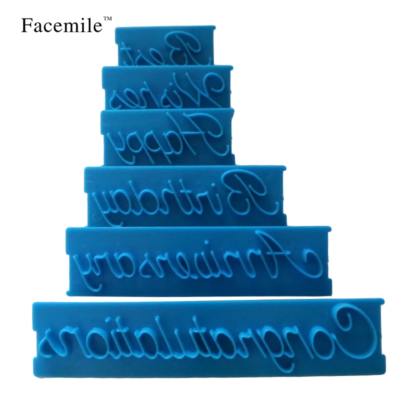 Facemile 6 шт. Алфавит числа букв печенье с мастикой эмбоссер DIY фонднт Торт