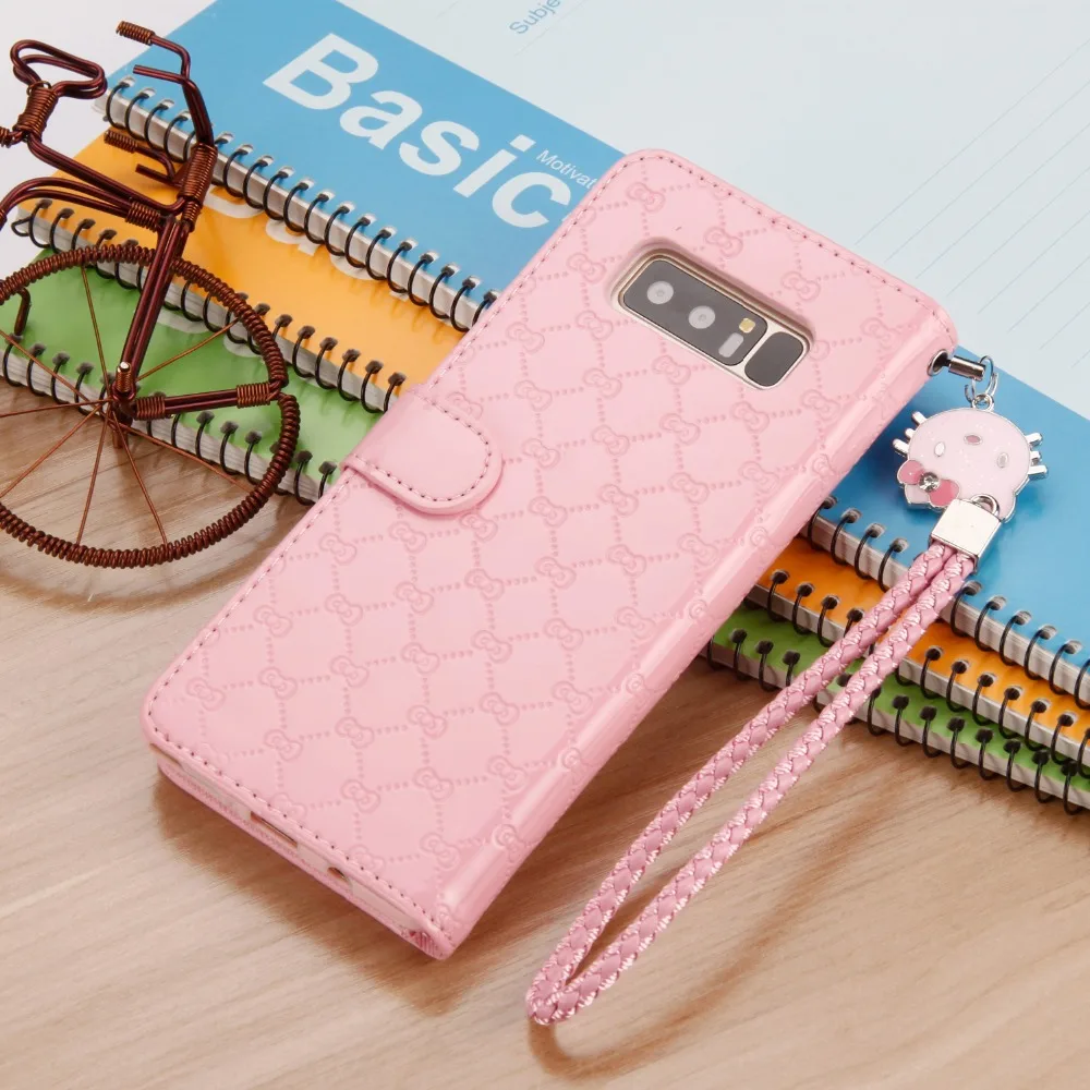 Модный Стильный чехол для samsung Note8 Note9, Роскошный кошелек hello kitty, Магнитный флип-чехол из искусственной кожи, чехол для мобильного телефона