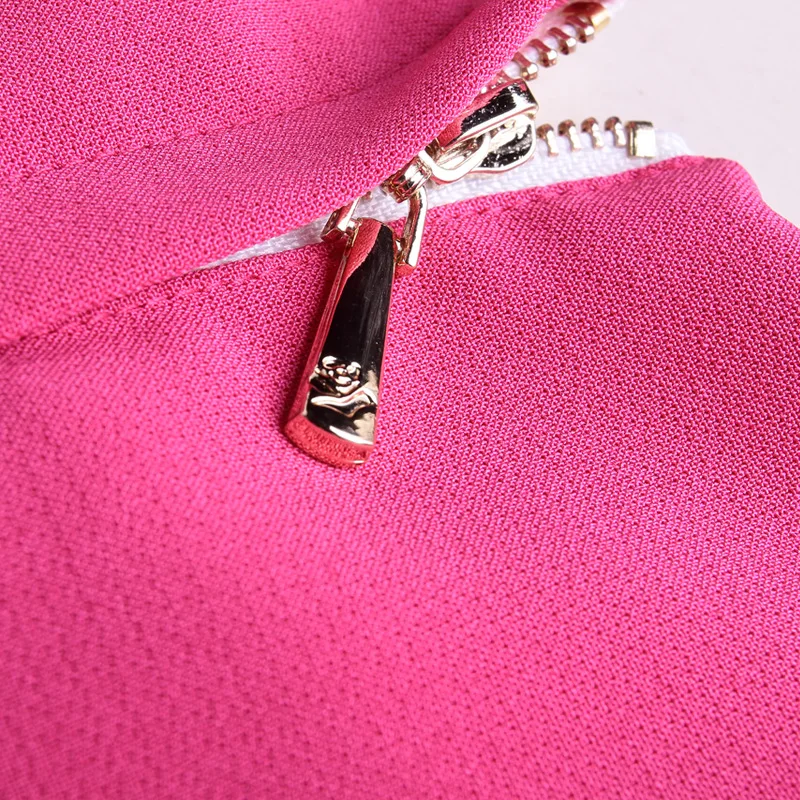 

High Quality Runway Designer Dresess New Women's Summer Elegant Pink Eiffel Tower Crystal Beading Embroidery Tank Dress