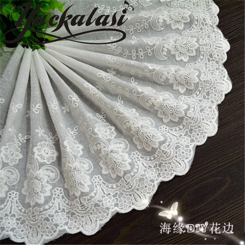 

Embroidery applique lace flower trims rose clothes wedding lace 22cm