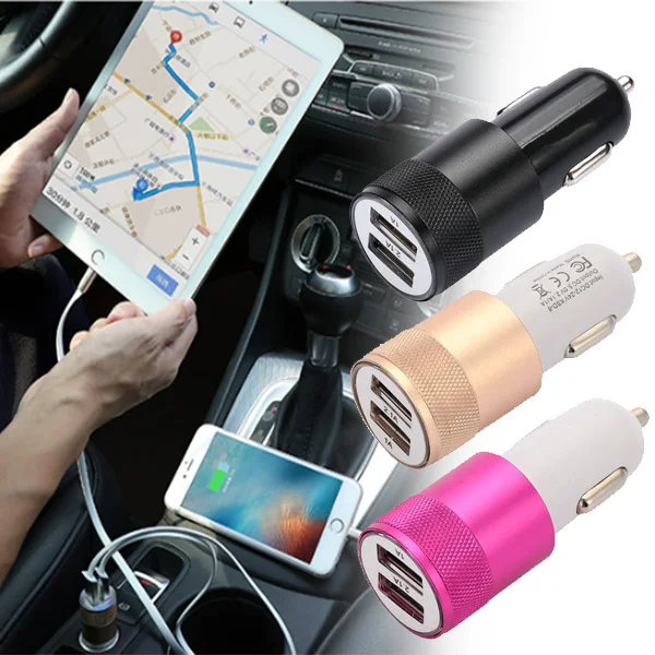 Универсальный DC 12-24V 2.1A 2 в 1 USB2.0 автомобильное зарядное устройство розетка Зажигалка USB розетка для автомобиля Plug and Play золото/розовый/черный