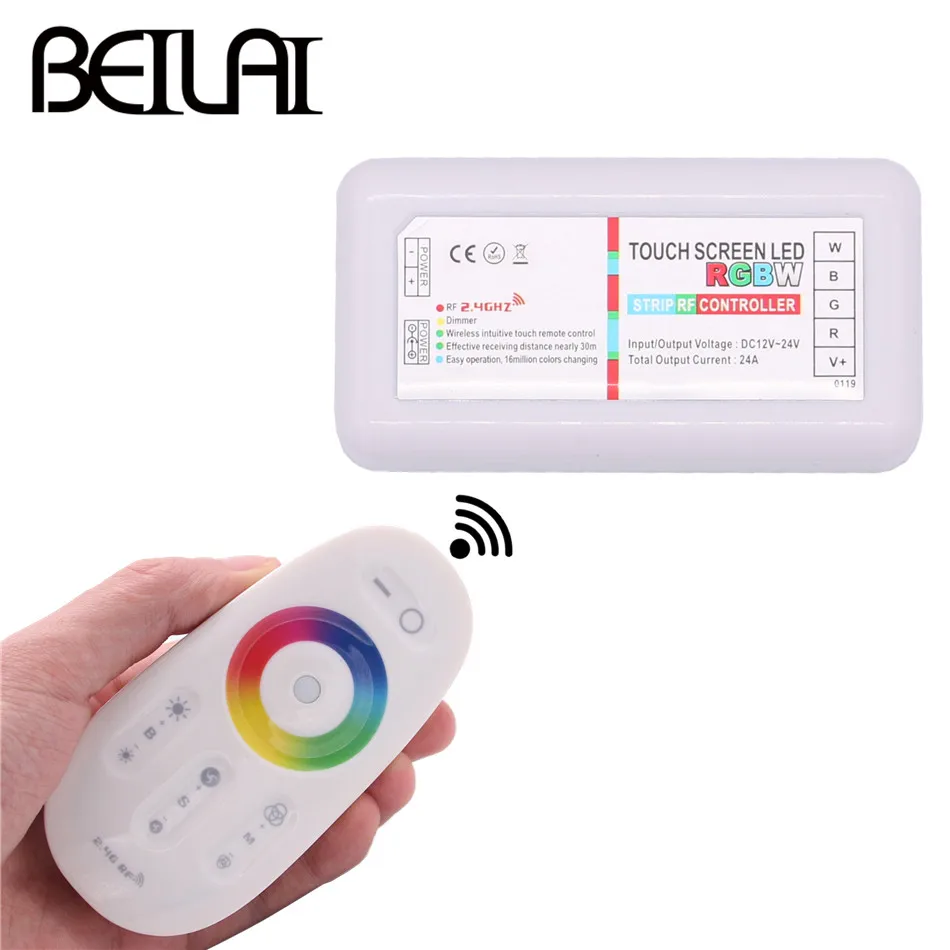 BEILAI 2 4G RGBW LED контроллер сенсорный экран DC 12 24V 24A 4 Каналы Пульт дистанционного