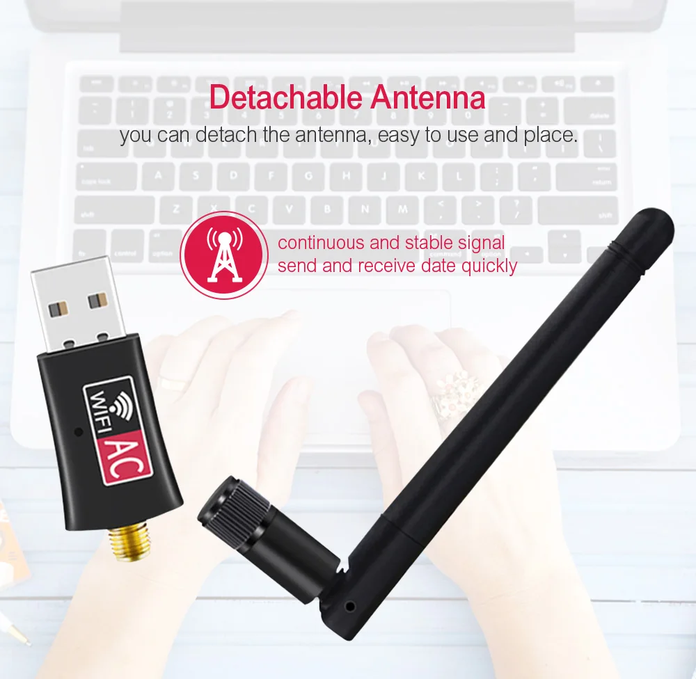 600 Мбит/с USB беспроводной wifi адаптер 2,4 ГГц 5 ГГц WiFi с антенной двухдиапазонный ПК Мини компьютер сетевая карта приемник 802.11b/n/g/ac