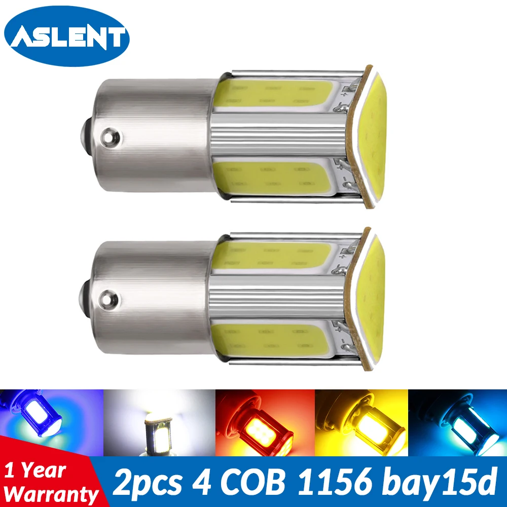 ASLENT 2x1156 Ba15S P21W 1157 BAY15D P21/5 Вт танкетке 4 cob светодиодный автомобильный светильник