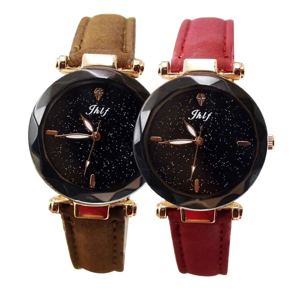 

Women Watches Leather Casual Watch Luxury Magnetic Starry Sky Analog Quartz Wristwatch Bracelet Luxury Ladies Dress Clock #c