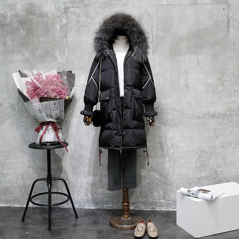 (TopFurMall) Европейская зимняя женская парка пуховые пальто натуральная толстовка с