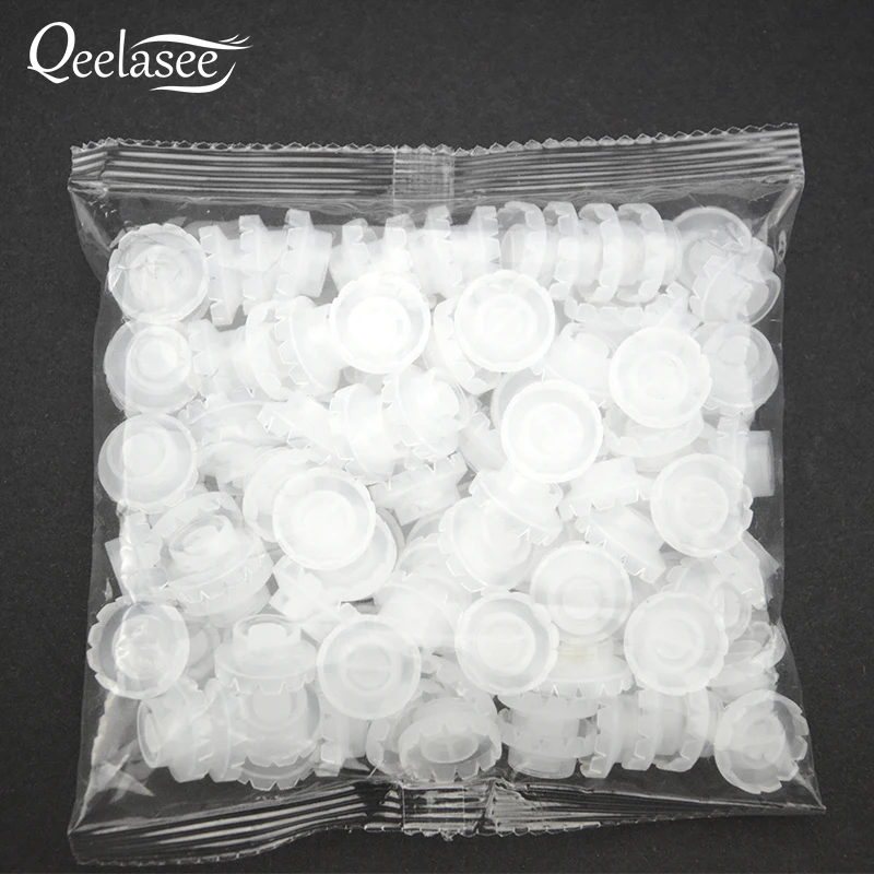 Qeelasee 100pcs New Eyelash Glue Holder Quick Blossom Cup Ring for Extension Sun Flower Makeup Tools |