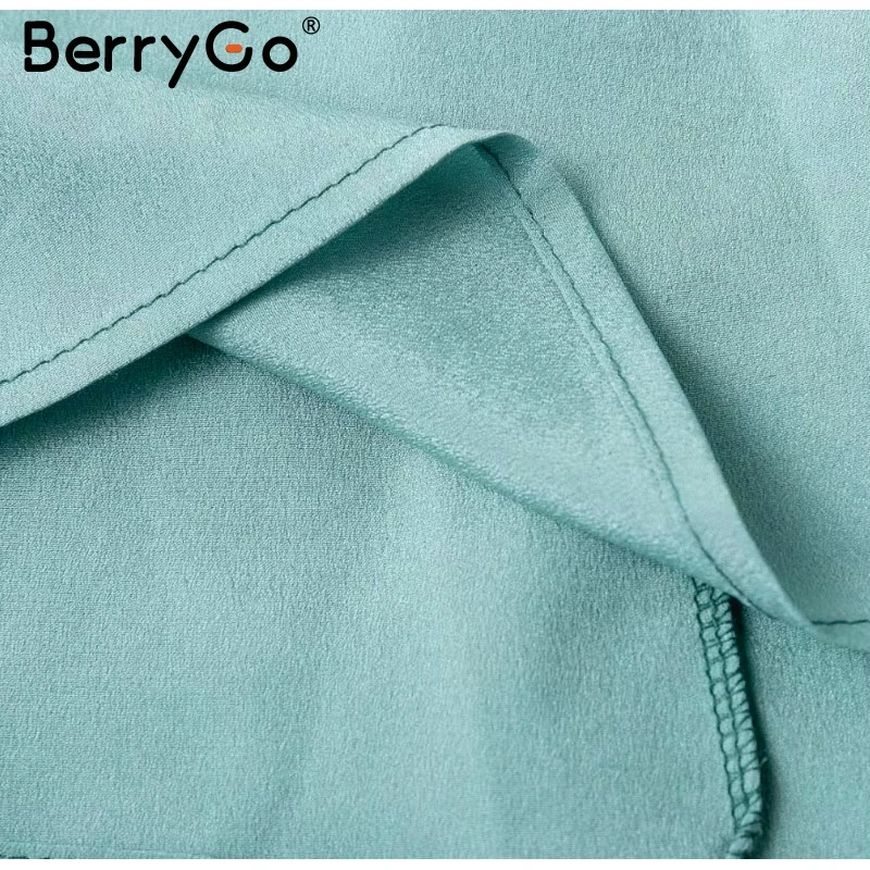 BerryGo, женское платье с v-образным вырезом, цветочный принт, сексуальное, с рюшами, на тонких бретелях, летний сарафан, высокая талия, с поясом, женские короткие платья