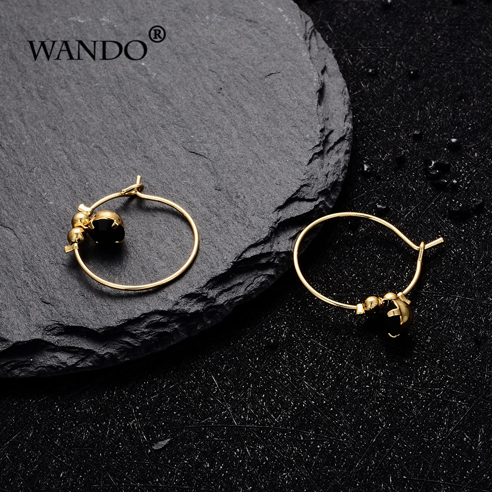 Классические ювелирные изделия WANDO черные красные белые простые серьги с