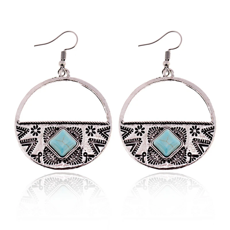 2019 оптовая продажа винтажные женские бирюзовые богемные резные этнические