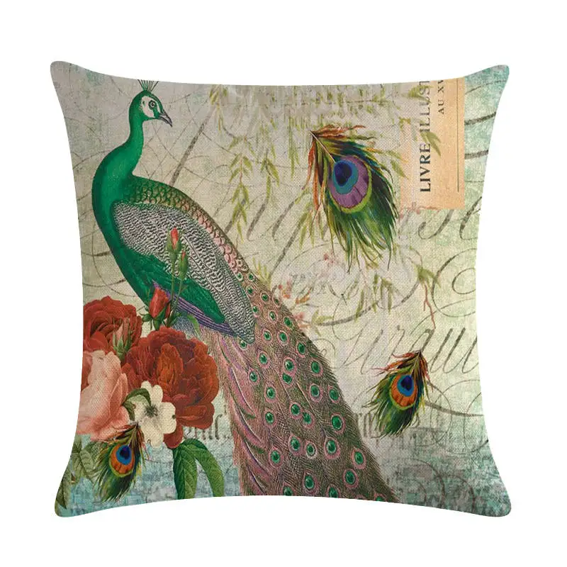 45 см * ретро павлин Карта Дизайн лен/хлопок пледы наволочки на диване домашние
