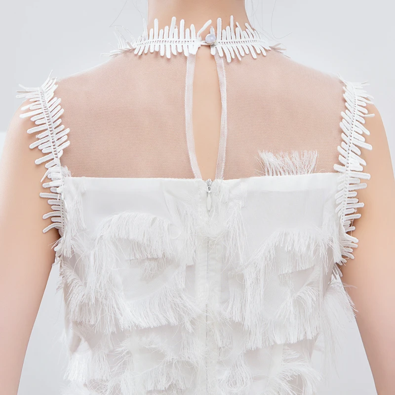 Белое элегантное мини платье для подружки невесты женское свадебной вечеринки