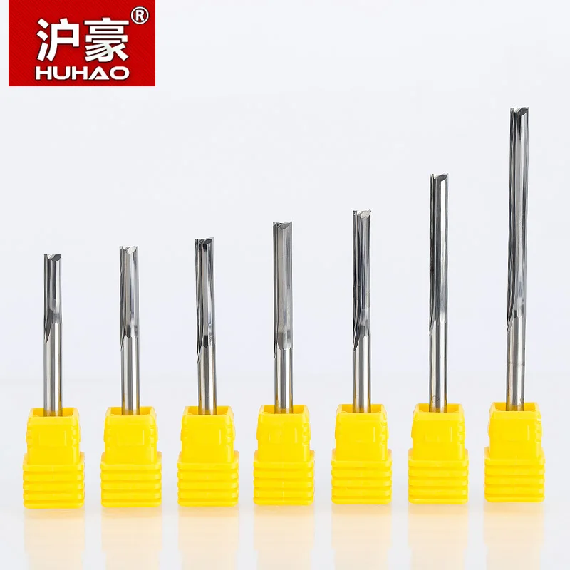 

HUHAO 5pcs/lot Shank 4mm CNC Engraving CuttersTwo Flutes Straight Router Bits for Wood Carbide Endmills Cutting Milling Tools