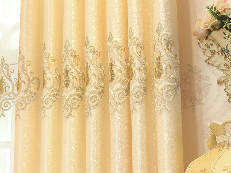 Curtain No.2 (2pcs) Роскошные шторы для гостиной, окна, рулонная дверь, вышитая тюль, Rideaux Cortinas Para Sala De EstarSold, продается в комплекте - Цвет: Curtain No.2 (2pcs)