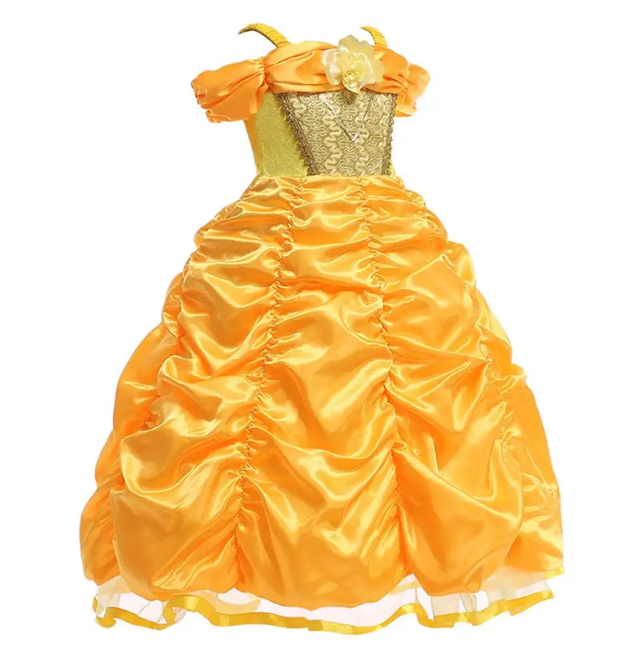 Новинка костюм Белль из фильма Красавица и чудовище платья для косплея детей