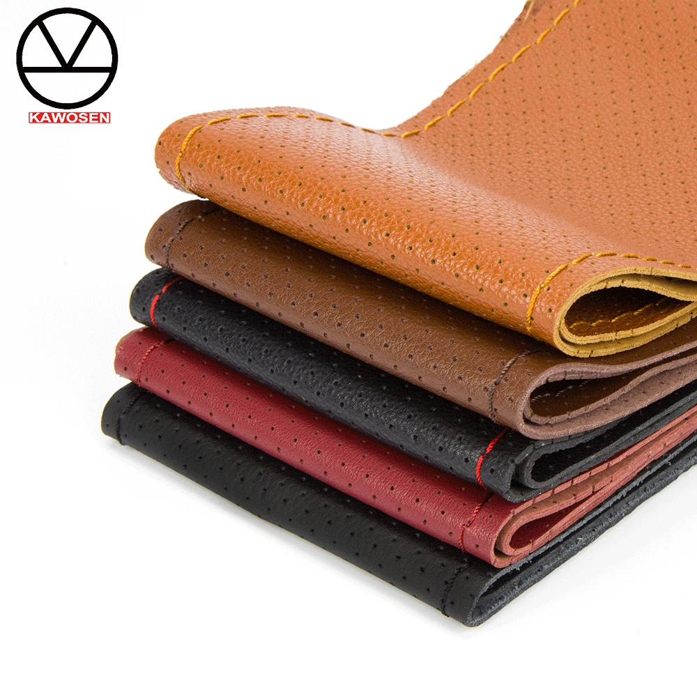 

KAWOSEN Hydrolysis Resistance PU Steering Wheel Cover,Universal Car Steering Cover,Hand Sewing DIY Covers Needle Thread SWCH09