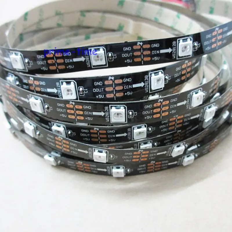 

10x5 м черная печатная плата WS2812B 30 Pixel/M 5050 SMD не Водонепроницаемая WS2811 Встроенная адресная промышленная двойная светодиодная полоса DC5V оптова...