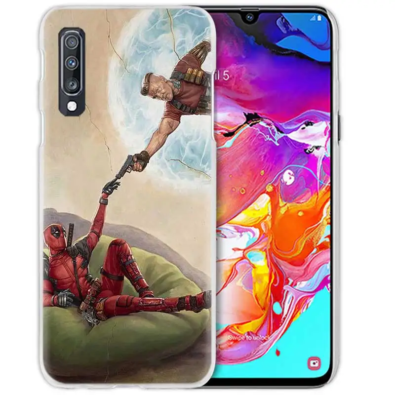 Фильма «Дэдпул»; рубашки с изображением Человека-паука чехол для samsung Galaxy A50 A70 A80 A20e A60 A40 A30 A20 A10 A8 A6 плюс A9 A7 жесткий чехол для телефона из поликарбоната с Coque