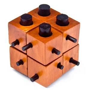 Игра-головоломка Монтессори, развивающая Волшебная коробка из 8 частей для взрослых и детей, деревянные игрушки Kong Ming Lock