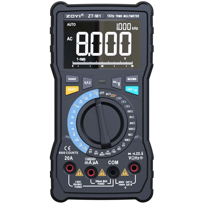 ZOYI ZT-M0 ZT-M1 цифровой мультиметр ac dc Вольтметр светодио дный LED true rms Авто Диапазон с