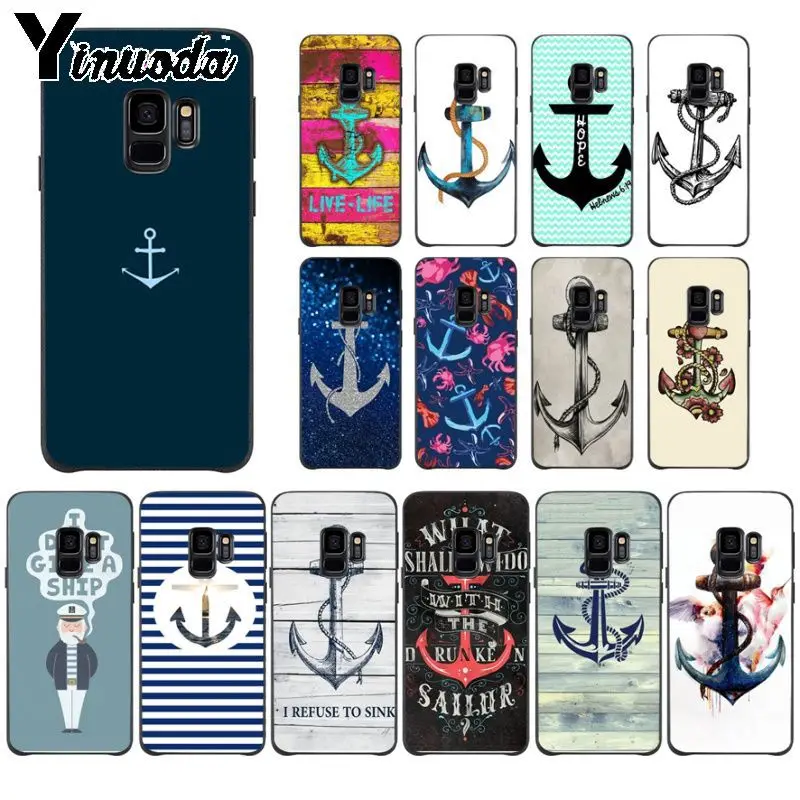 Yinuoda морской тату синяя лодка якорь искусство Мягкий силиконовый чехол для