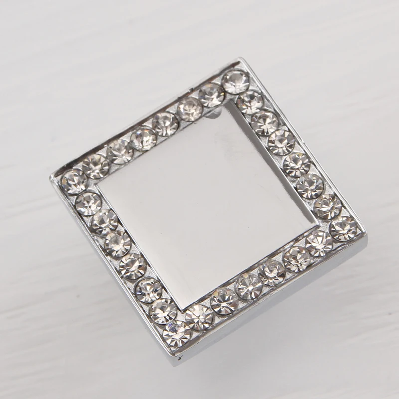 25 мм квадратный бриллиантовый выдвижной ящик Серебряная ручка для кухонного