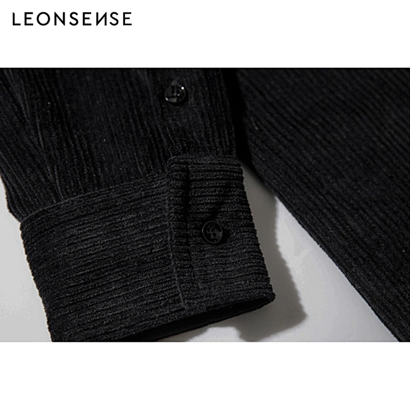 LEONSENSE Designer Men's Clothing HIDE Early Spring Corduroy Cotton Loose Long Shirt blazer americana hombre masculino | Мужская