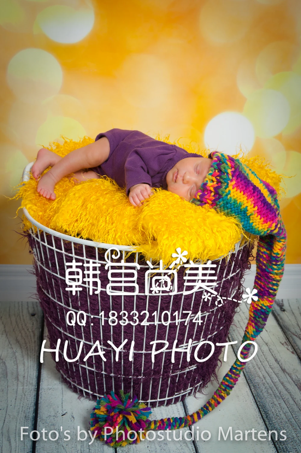 Huayi фотографии фонов ребенка фон для фотосессий Фон новорожденный желтый боке d