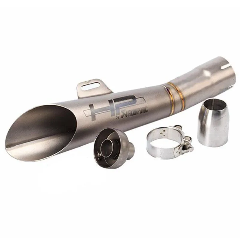 Серый TKOSM Moto rcycle GP Pot Escape Moto Cross скутер Akrapovic глушитель выхлопной трубы Z750 R1 R6 MT03 FZ1 Ninja ER6N NMAX - Цвет: Серый