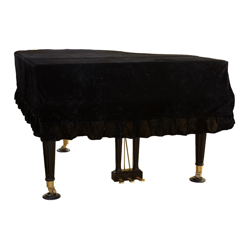 

Velvet Piano Cover Universal Model Plush Gold Jujube Red Violet Dustproof Non-stick Gray Half Draped Piano Cover