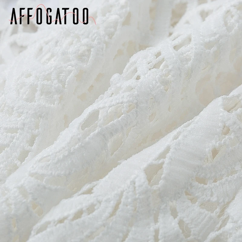 Afogatoo элегантная кружевная блузка с рюшами и вышивкой, Женская сетчатая открытая блузка с длинным рукавом, женские топы, сексуальные женские вечерние топы, рубашка