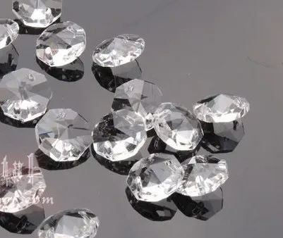 Прозрачные стеклянные Восьмиугольные бусины 2000 шт./лот 14 мм в 2 отверстиях для
