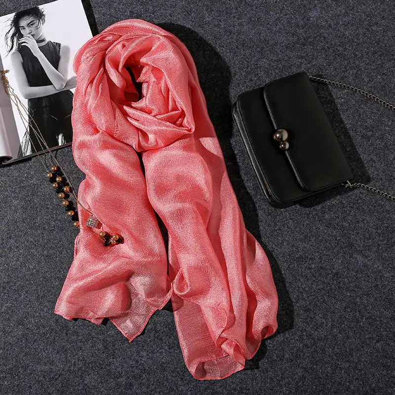 2018 новый модный 9 видов цветов женский шарф винтажный однотонный цвет черный