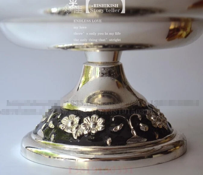 Модное Королевское качество роскошная Фруктовая тарелка украшение Фруктовая тарелка орех поднос серебро с черным