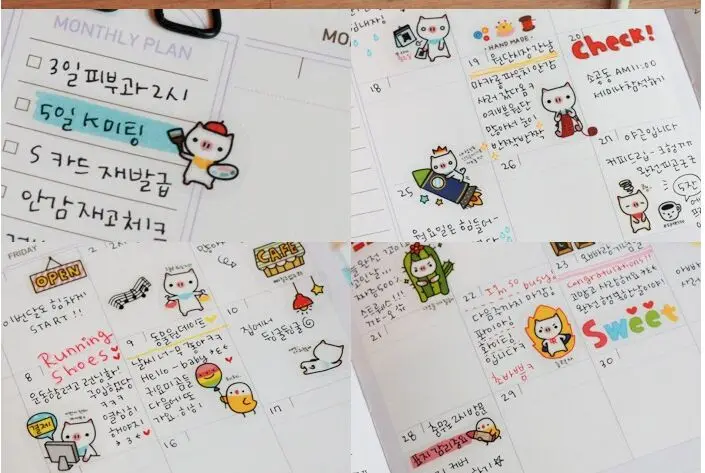6 шт. прозрачный Органайзер из ПВХ в виде свиньи|planner stickers|diary stickerscalendar diary |