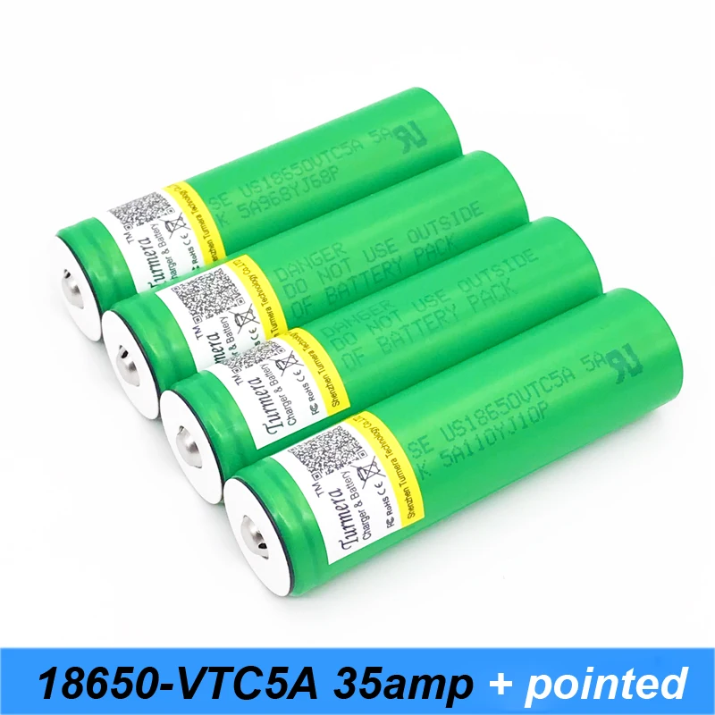 VTC5A TMax 40 ампер импульсный 60A разряд 3,6 В US18650VTC5A с заостренным 2600 мАч высокий расход 40A аккумулятор для использования в электронных сигаретах