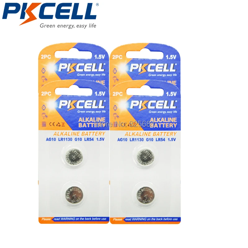 8 шт. 4 карты AG10 Akaline кнопочный аккумулятор G10 LR54 189 L1130 1 5 V 75mAh для пуль яйца часы