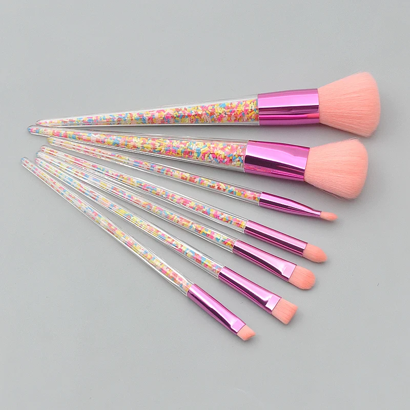 7 шт. блестящие хрустальные кисти для макияжа розовые шарики Пудра Тени век