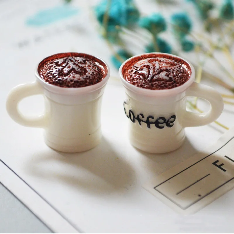 10 шт. подвески для слизи мини чашка кофе клейкие аксессуары из полимерного