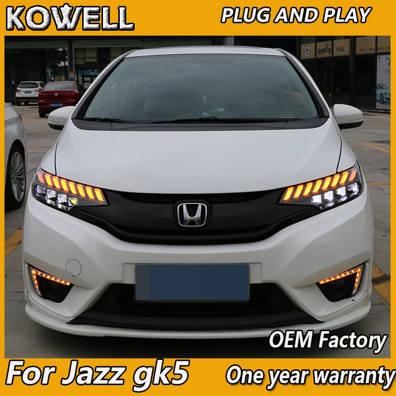 Автомобилей головной светильник для Honda FIT Джаз GK5 2018 s все светодиодный дневного