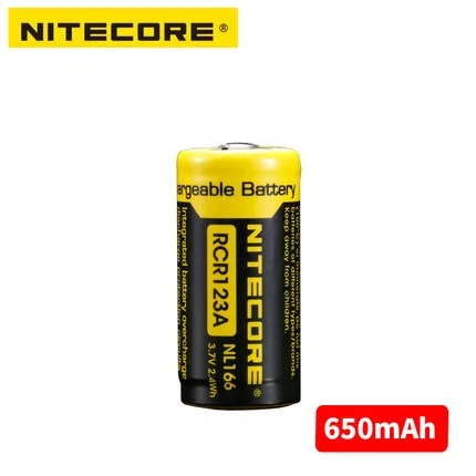 Бесплатная доставка литиевая перезаряжаемая батарея Nitecore NL166 16340 RCR123A 3 7 в 650 Втч