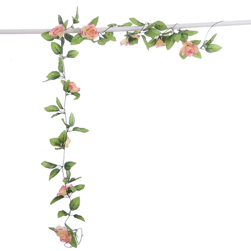 Искусственная Роза гирлянда сделай сам Цветочная лоза для дома свадьбы
