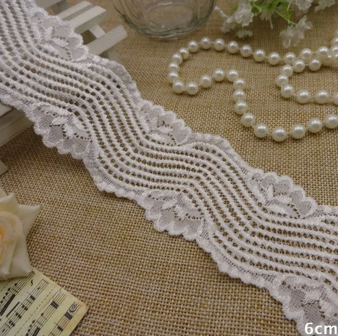 6 см изысканное эластичное жаккардовое кремовое кружево мягкая и элегантная