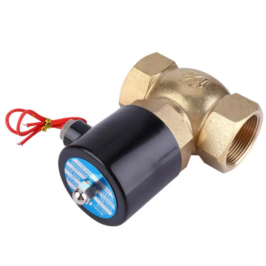 Латунный двухходовой Соленоидный клапан нормально закрытый для воздушного Пара