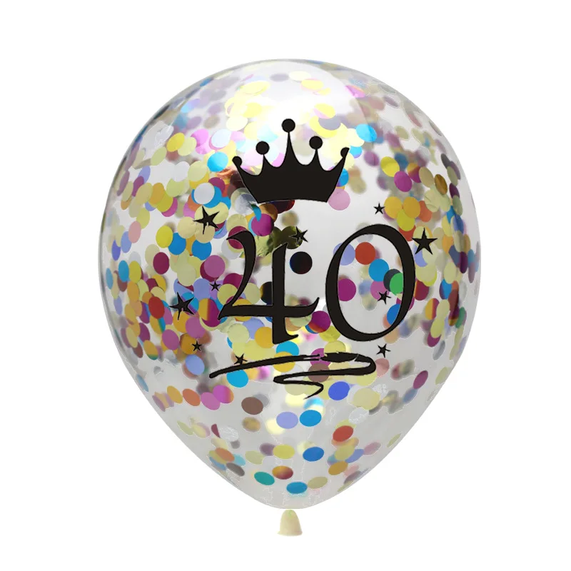 Colorful Confetti 40 5 шт. конфетти воздушные шары 12 дюймов Латекс Прозрачный День Рождения Надувные Воздушные шары 18 21 30 40 50 юбилей Свадебные украшения - Цвет: Colorful Confetti 40